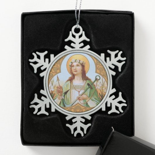 St. Philomena (BK 005) Schneeflocken Zinn-Ornament (Box)