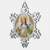 St. Philomena (BK 005) Schneeflocken Zinn-Ornament (Rechts)