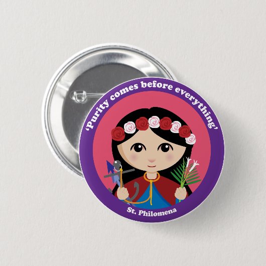 St. Philomena Button (Vorne & Hinten)