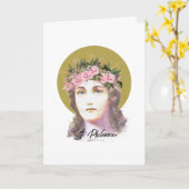St. Philomena Jungfrau Martyr Religiöse Gebetskart Karte (Gelbe Blume)
