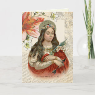 St. Philomena Jungfrau Martyr Religiöses Gebet Karte