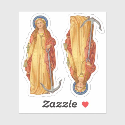 St. Philomena mit Anchor Custom-Cut Vinyl Sticker (Blatt)