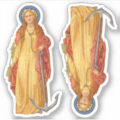St. Philomena mit Anchor Custom-Cut Vinyl Sticker (Vorderseite)