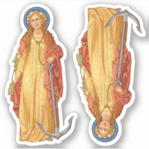 St. Philomena mit Anchor Custom-Cut Vinyl Sticker