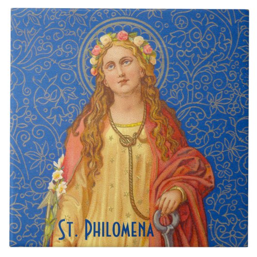 St. Philomena mit Anker (SNV 051) Fliese (Vorderseite)