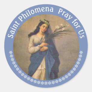 St. Philomena Palm Lilies FEAST AUGUST 10 Runder Aufkleber