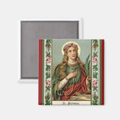 St. Philomena Pink Roses Palm Cord Magnet (Vorderseite/Rückseite)