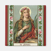 St. Philomena Pink Roses Palm Cord Magnet (Vorne)