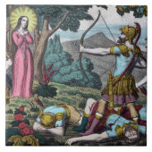 St. Philomena wird mit den Pfeilen geschossen Fliese (Vorderseite)