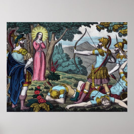 St. Philomena wird mit den Pfeilen geschossen Poster (Vorne)