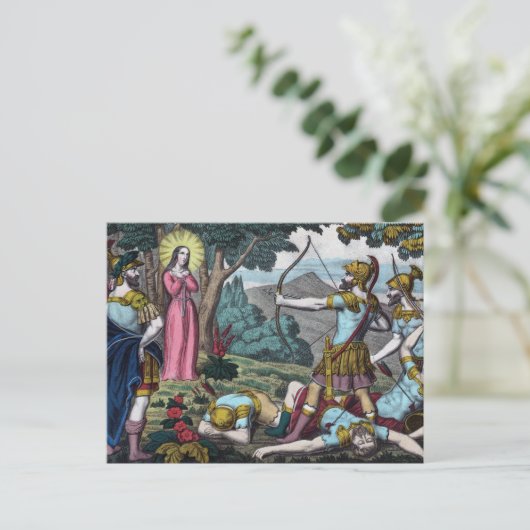 St. Philomena wird mit den Pfeilen geschossen Postkarte (Stehend Vorderseite)