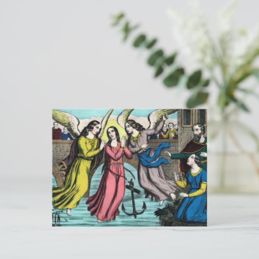 St. Philomena wird vom Ertrinken gerettet Postkarte (Stehend Vorderseite)