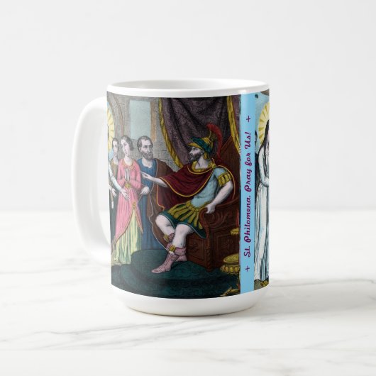 St. Philomena wird vor Kaiser Diokletian getestet Kaffeetasse (Vorderseite Links)