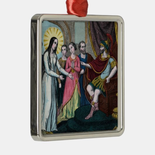 St. Philomena wird vor Kaiser Diokletian getestet Ornament Aus Metall (Rechts)