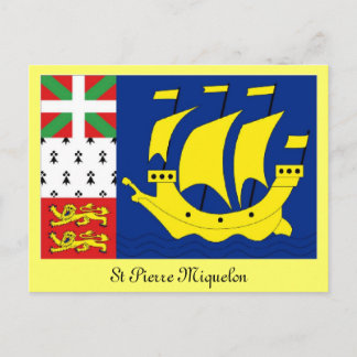 St. Pierre Miquelon-Flagge Postkarte