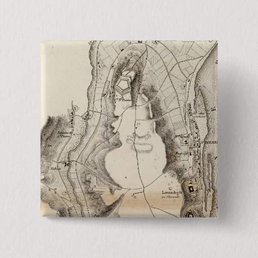 St Pierre Plateau Atlas Karte Button (Vorderseite)