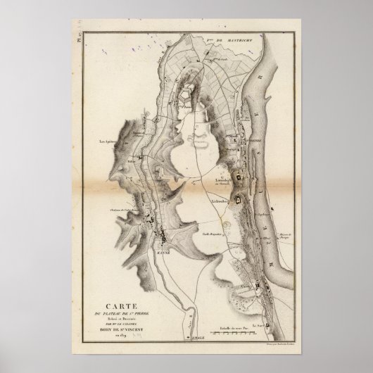 St Pierre Plateau Atlas Karte Poster (Vorne)