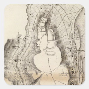 St Pierre Plateau Atlas Karte Quadratischer Aufkleber