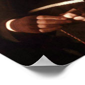 St. Pio beten den Heiligen Rosenkranz. Poster (Ecke)