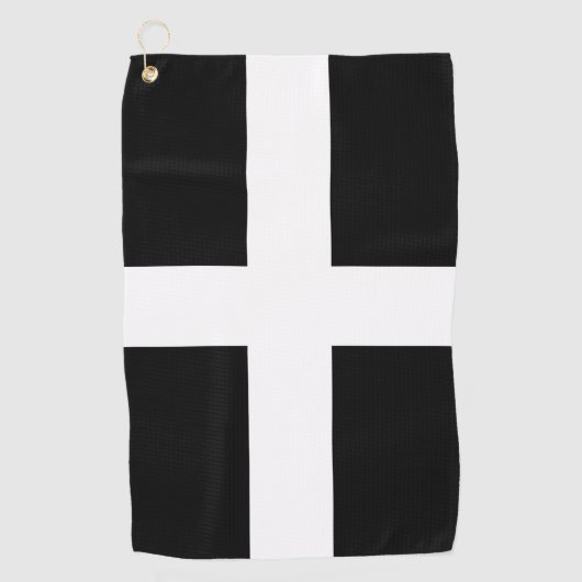 St. Piran-Flagge / Flagge von Cornwall Golfhandtuch (Vorderseite)
