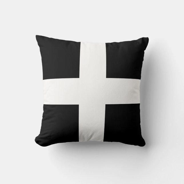 St. Piran’s flag / flag of Cornwall Throw Pillow Kissen (Vorderseite)