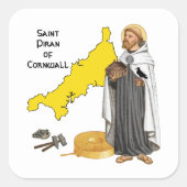 St. Piran (SAE 01), Map, Ore, Tools und Millstone Quadratischer Aufkleber (Vorderseite)