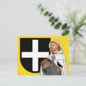 St. Piran von Cornwall (SAE 01) und sein Schild Po Postkarte (Stehend Vorderseite)