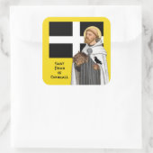 St. Piran von Cornwall (SAE 01) und seine Flagge Quadratischer Aufkleber (Tasche)