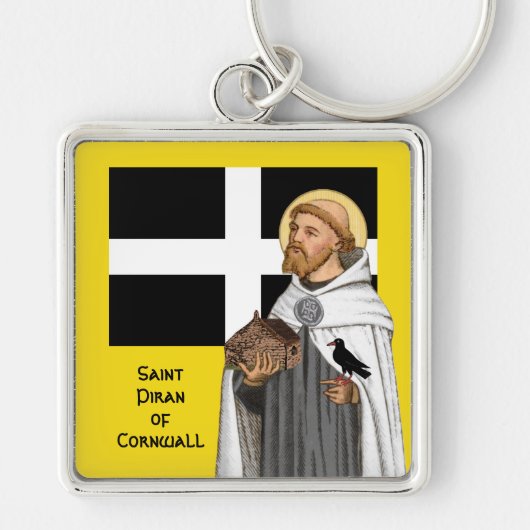 St. Piran von Cornwall (SAE 01) und seine Flagge Schlüsselanhänger (Vorne)