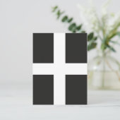 St Piran's Flag Cornwall Kernow Postkarte (Stehend Vorderseite)