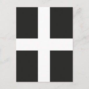 St Piran's Flag Cornwall Kernow Postkarte