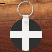 St Piran's Flag Cornwall Kernow Schlüsselanhänger (Vorderseite)