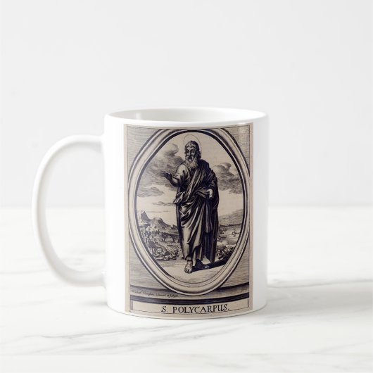 St. Polycarp Smyrna Martyr und Kirchenvater Kaffeetasse (Links)