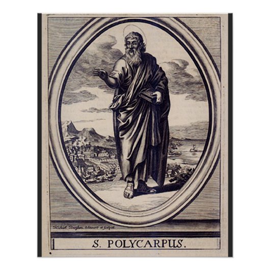 St. Polycarp Smyrna Martyr und Kirchenvater Poster (Vorderseite)