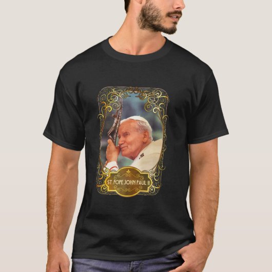St Pope John Paul II Kreuzung katholische Saint Po T-Shirt (Vorderseite)