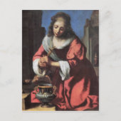 St. Praxedis von Johannes Vermeer Postkarte (Vorderseite)
