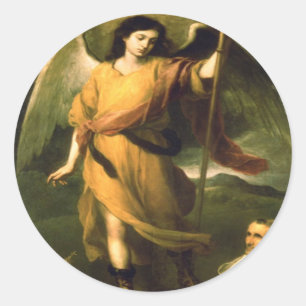 St Raphael Archangel Runder Aufkleber