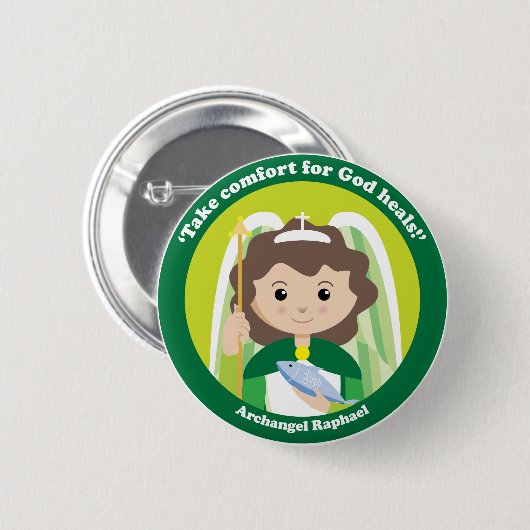 St.-RAPHAEL der Erzengel Button (Vorne & Hinten)