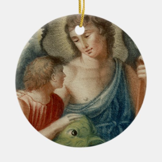 St. Raphael der Erzengel (M 012) Keramik Ornament (Vorne)