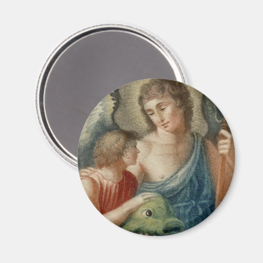 St. Raphael der Erzengel (M 012) Magnet (Vorderseite/Rückseite)