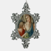 St. Raphael der Erzengel (M 012) Schneeflocken Zinn-Ornament (Links)