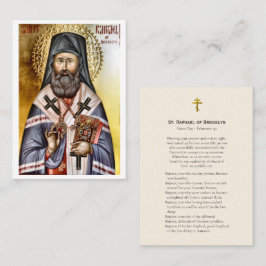 St. Raphael of Brooklyn Orthodox Prayer Card Platzkarte