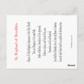 St. Raphael of Brooklyn Prayer Card Postkarte (Rückseite)