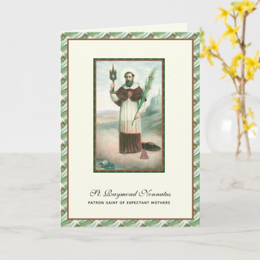 St. Raymond Nonnatus Prolife Expectant Mütter Karte (Gelbe Blume)