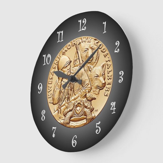 St. Regis Mohawk Stamm Code Talkers Bronze Medaill Große Wanduhr (Winkel)