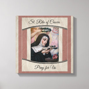 St. Rita des Cascia Dornen-Rosen-Kruzifixs Leinwanddruck