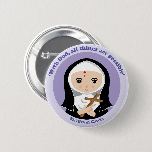 St. Rita von Cascia Button (Vorne & Hinten)