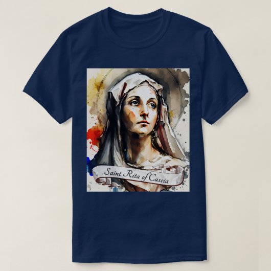 St Rita von Cascia Katholische Kirche Heilige Reli T-Shirt (Design vorne)