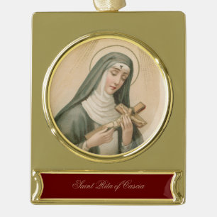 St. Rita von Cascia (M 015) Banner-Ornament Gold