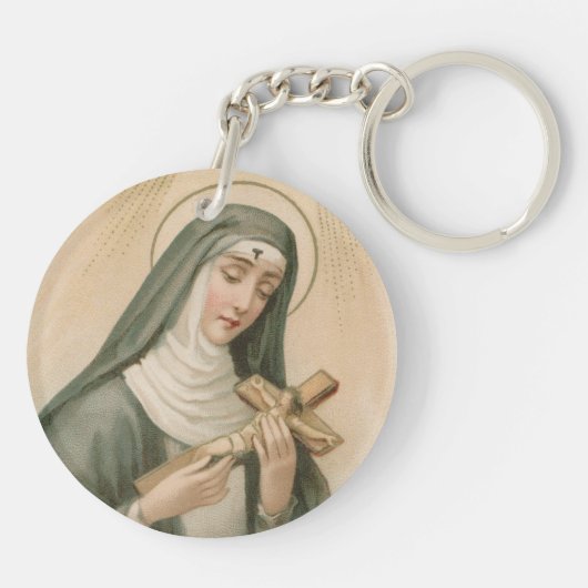 St. Rita von Cascia (M 015) Circular Acrylic Schlüsselanhänger (Rückseite)
